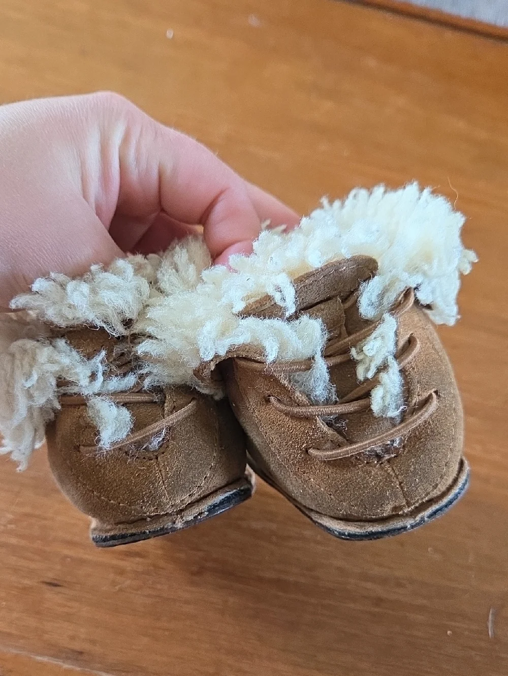 Baby Girl Leather UGG Booties Sheepskin S